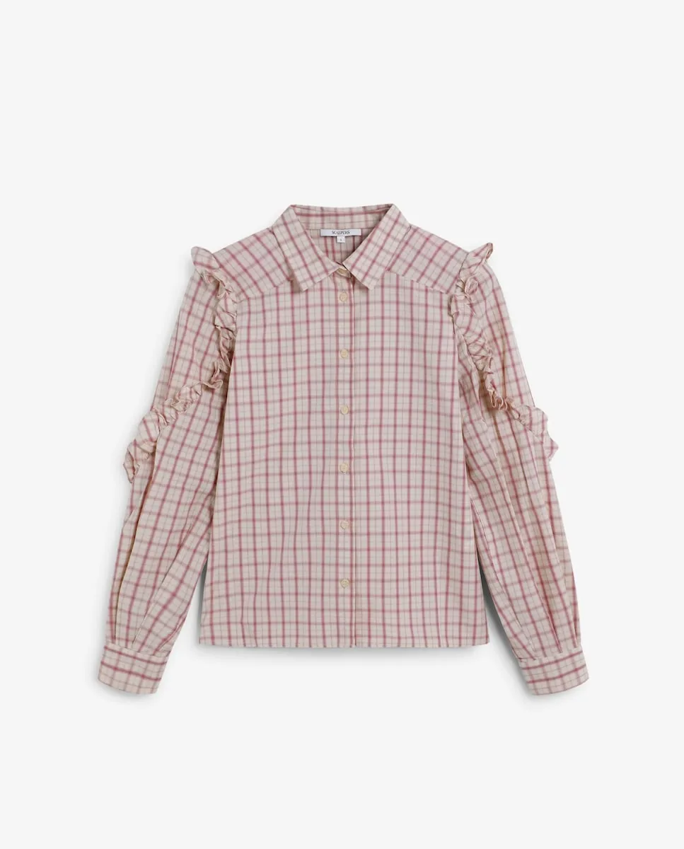 

Женская рубашка с длинным рукавом в клетку Scalpers, розовый