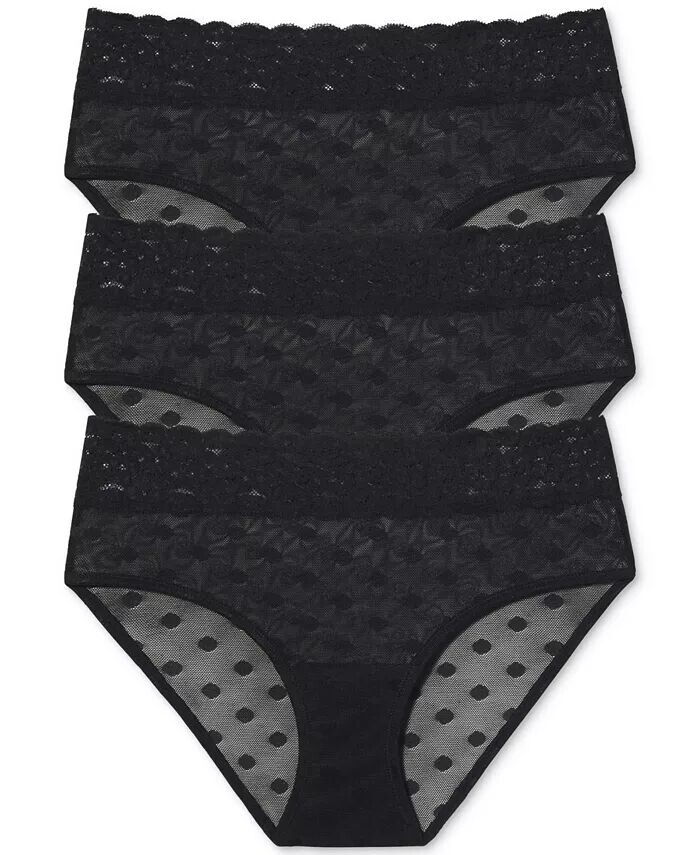 

Набор из 3 женских кружевных хипстеров Dare Dot Mesh Skarlett Blue, черный