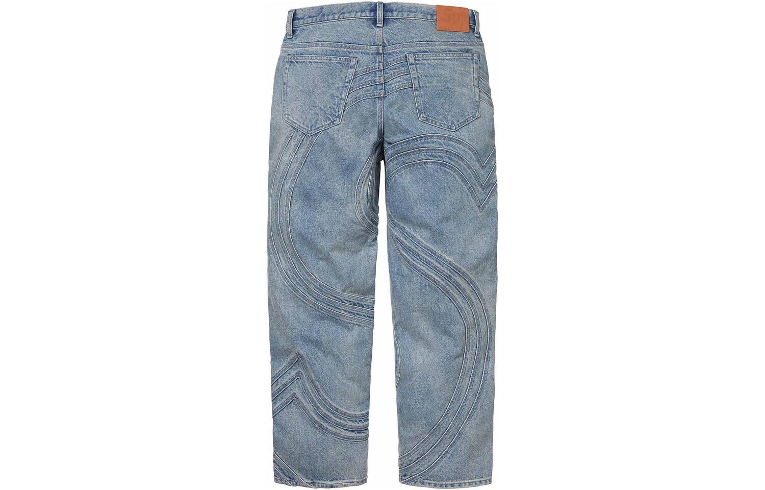 Джинсы свободного кроя с логотипом S Supreme, washed синий/washed синий — фото 3