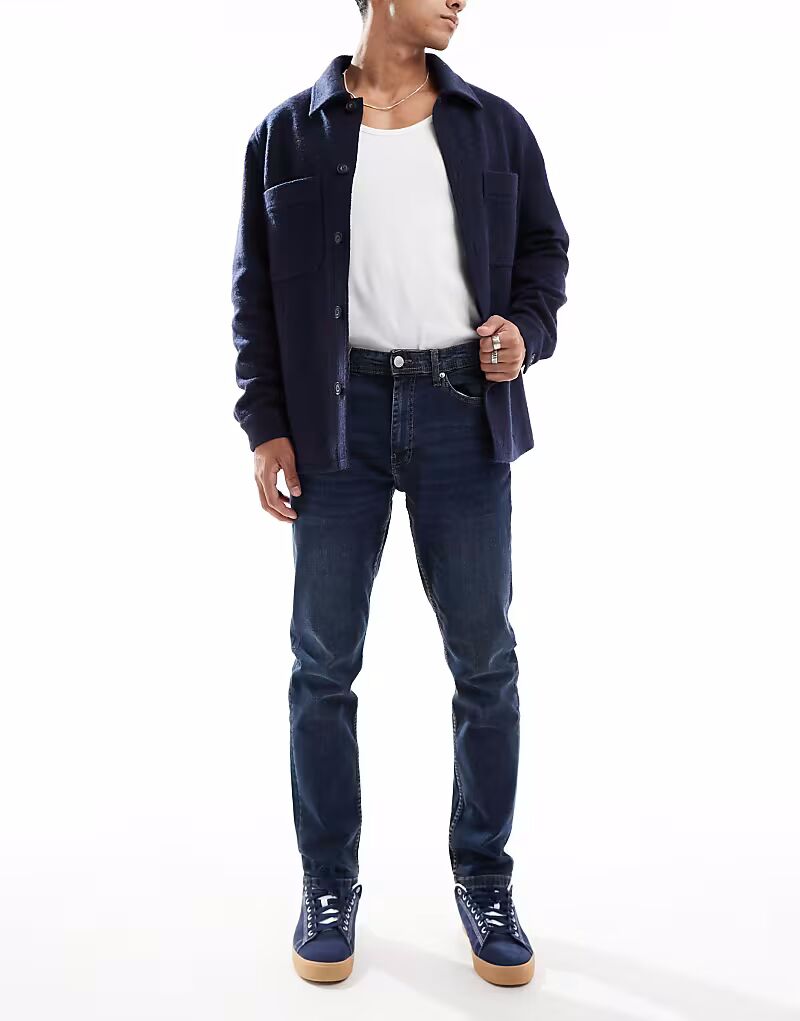 

Джинсы DTT stretch slim fit темно-синего цвета