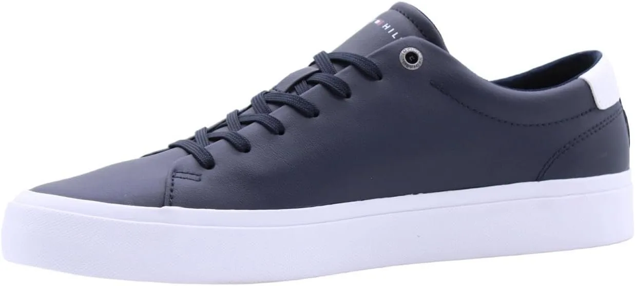 Мужские кроссовки Tommy Hilfiger Corporate Leather Detail Vulcanised Trainers Fm0fm04589 с вулканизированной подошвой и кожаными деталями, голубой — фото 3