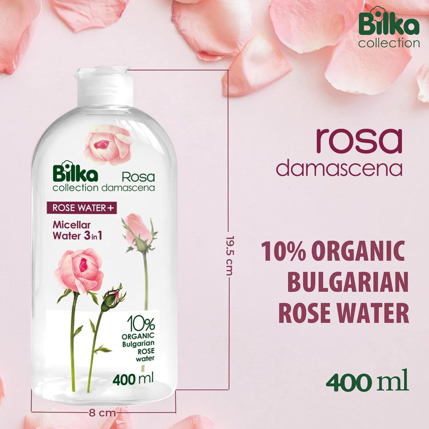 Мицеллярная вода Bilka Collection — В-1 Pink Damascena с органической розовой водой, 400 мл — фото 4