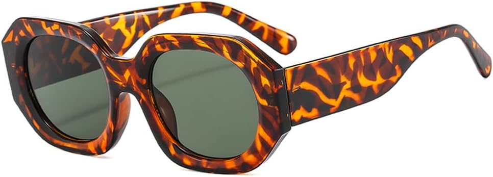 

Ретро-солнцезащитные очки для езды на велосипеде, мужские и женские, в винтажной многоугольной оправе, модные солнцезащитные очки для верховой езды, защита от ультрафиолета UV400 KTUCN, Leopard Green