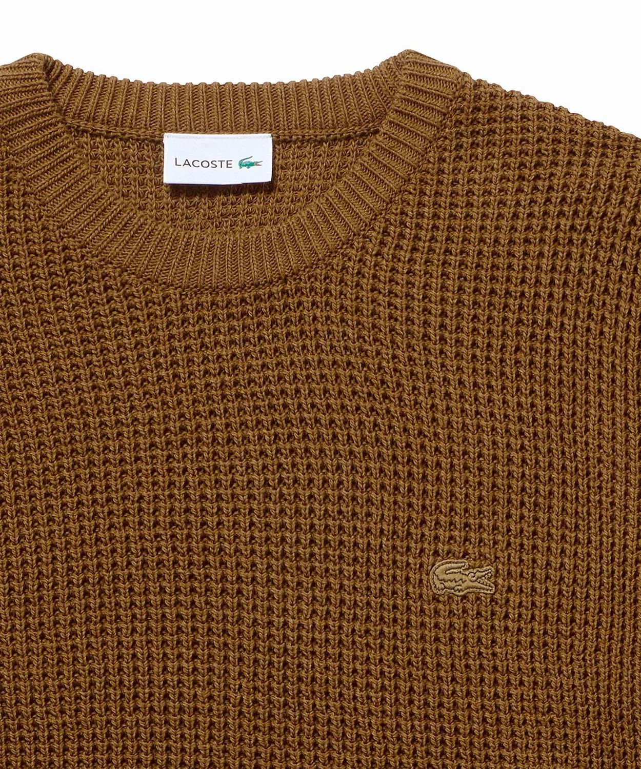 Свитер Lacoste вафельный Relax Fit, верблюжий