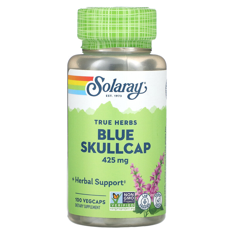 

Solaray, True Herbs, синяя тюбетейка, 425 мг, 100 вегетарианских капсул