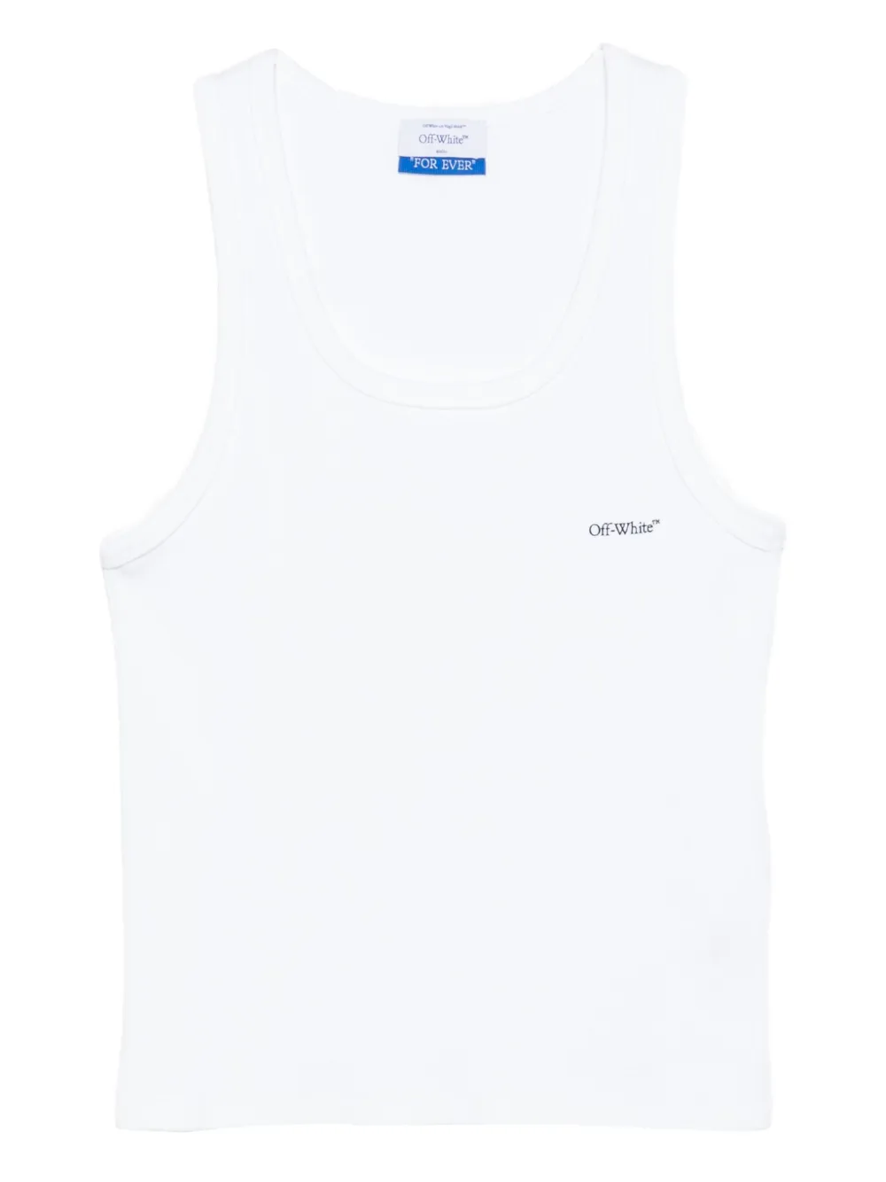 

Ребристый топ с круглым вырезом OFF-WHITE, белый