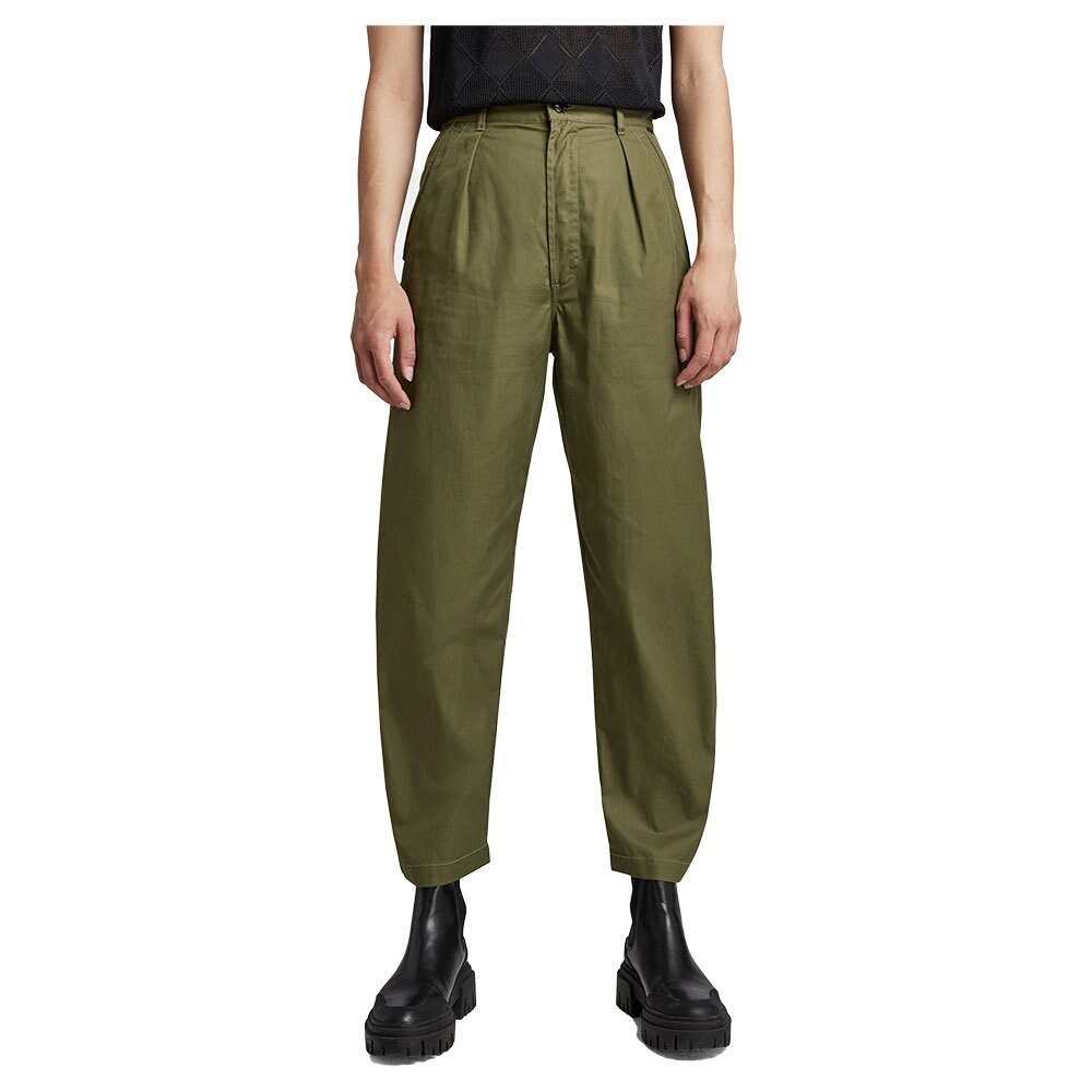 

Брюки G-Star Pleated High Waist Fit Chino, зеленый