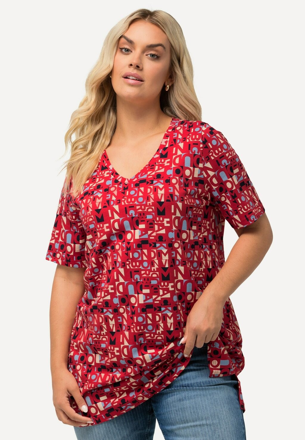 

Футболка с принтом Ulla Popken, красный