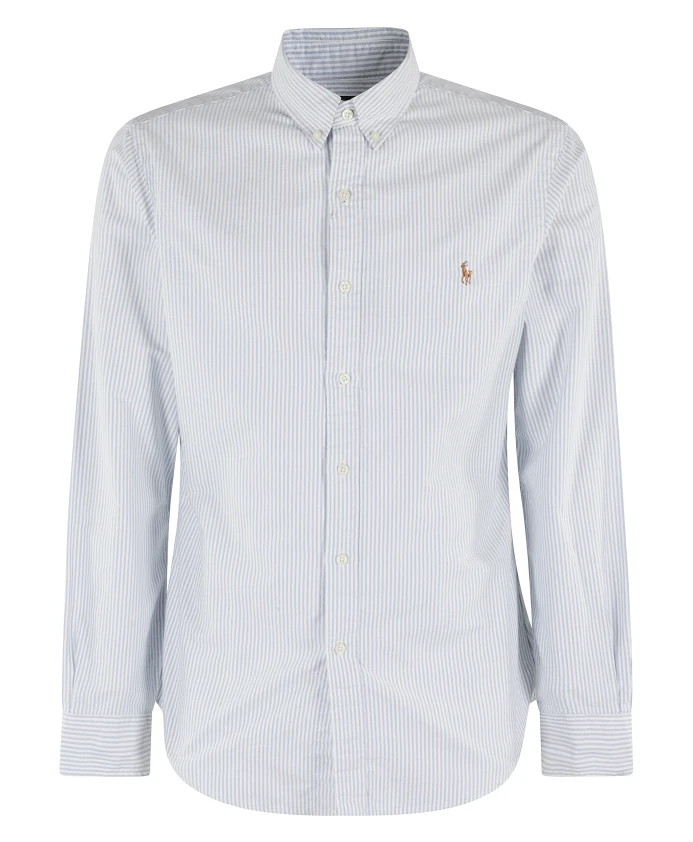 

Полосатая рубашка Оксфорд с длинными рукавами Polo Ralph Lauren, белый