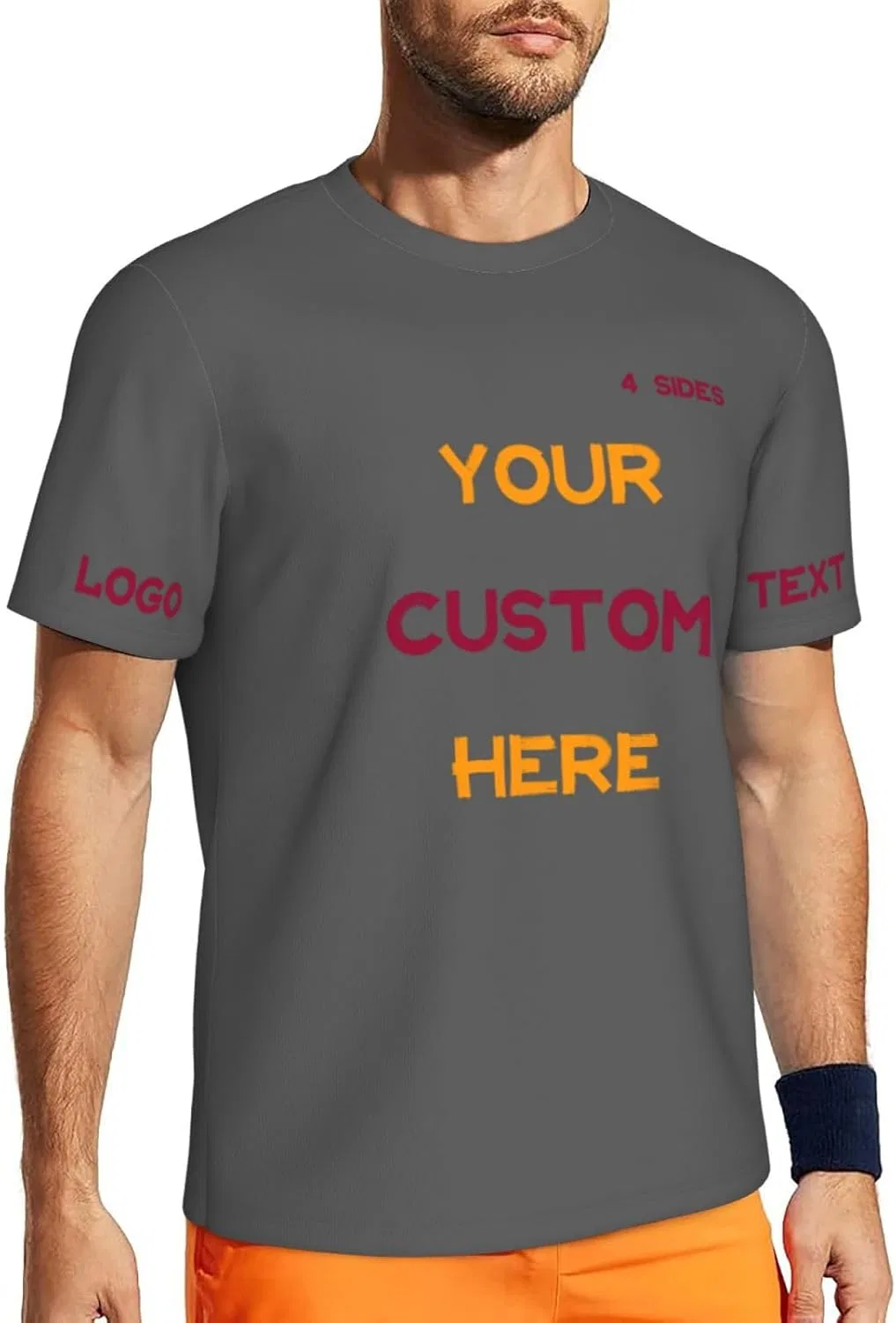Футболка с принтом, мужская, Custom T Shirts, Deepheather — фото 2
