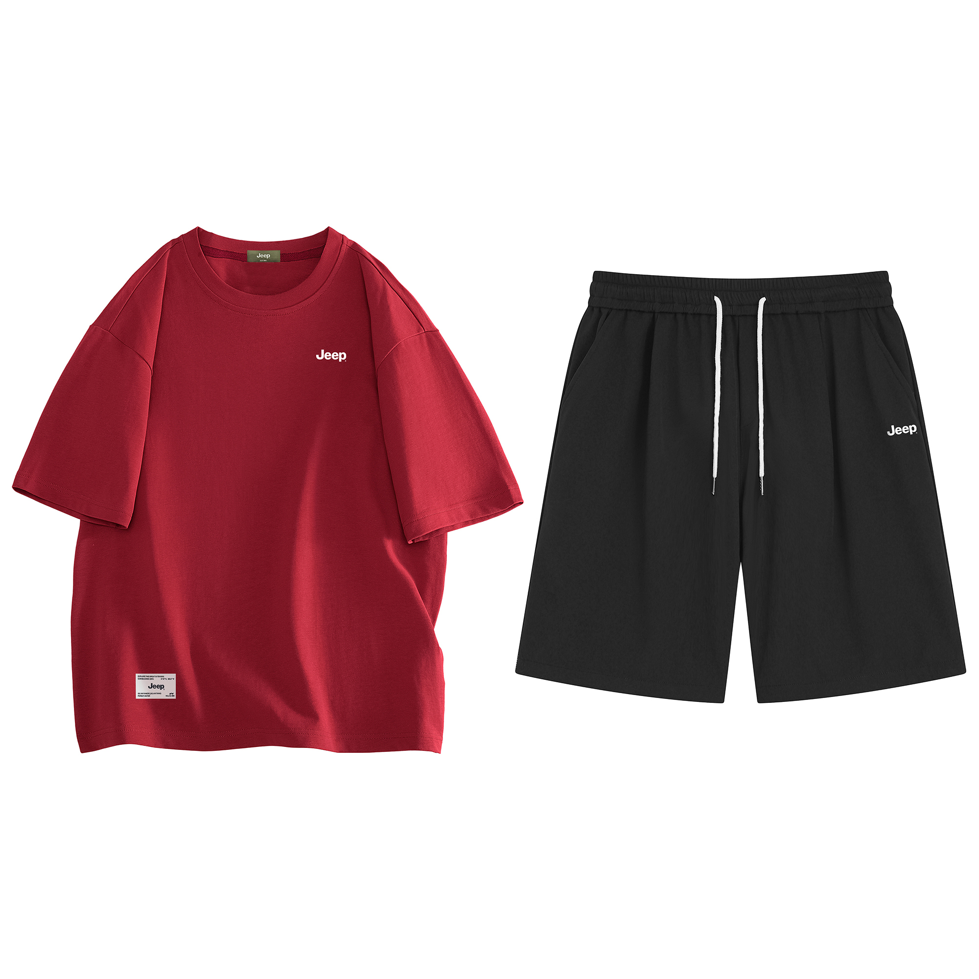 

Спортивный сет Casual Unisex из двух предметов Jeep, burgundy+черный