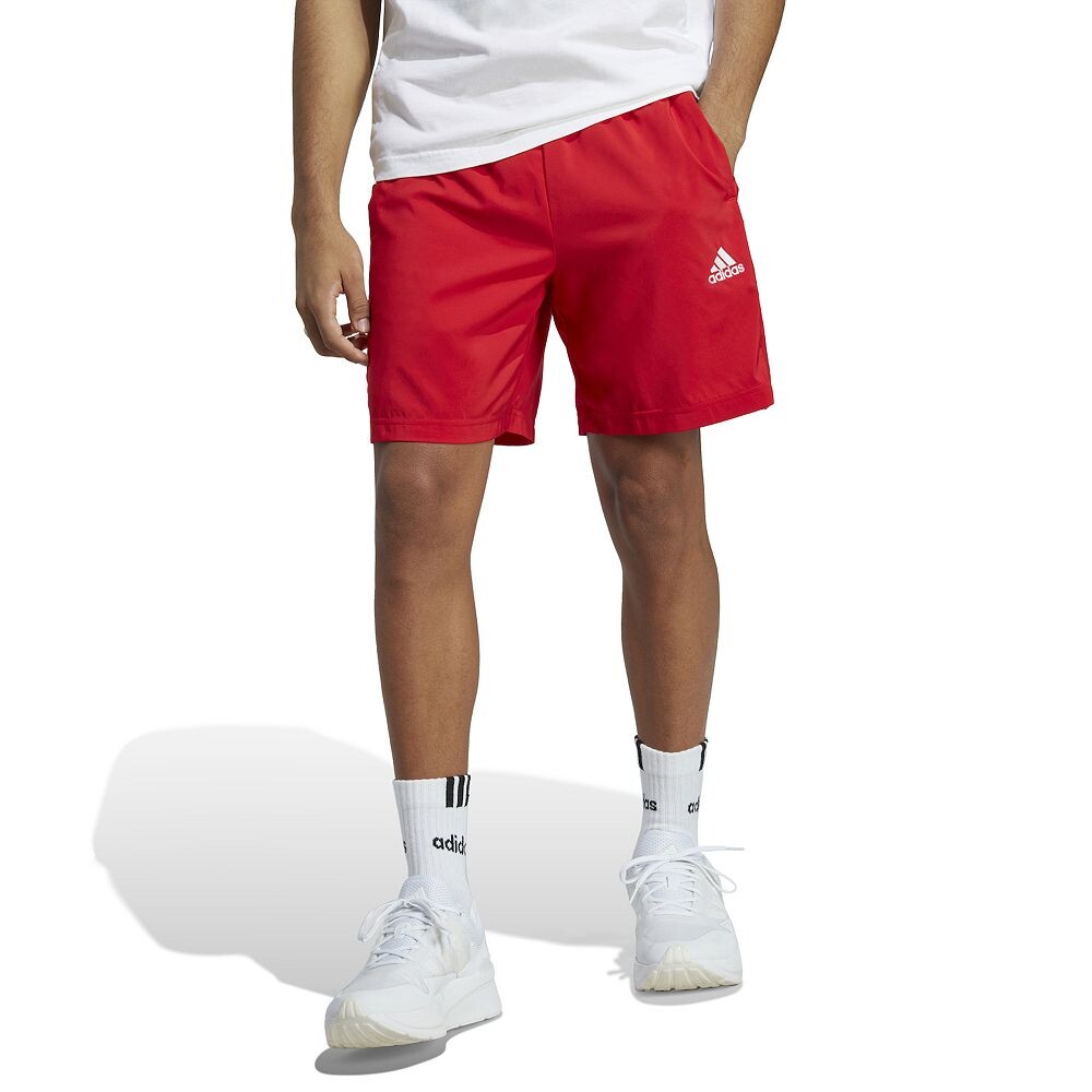 

Мужские шорты «Челси» adidas AEROREADY Essentials 9 дюймов с 3 полосками Adidas, цвет Better Scarlet White