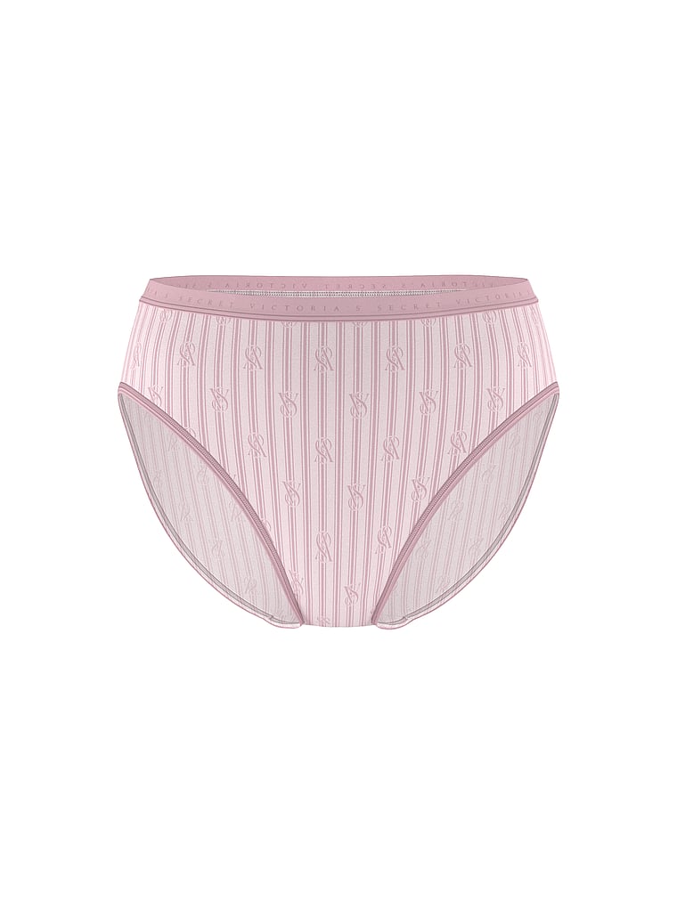 Трусики-Слипы из эластичного хлопка с высоким вырезом Victoria'S Secret, smooth pretty blossom stripes — фото 3