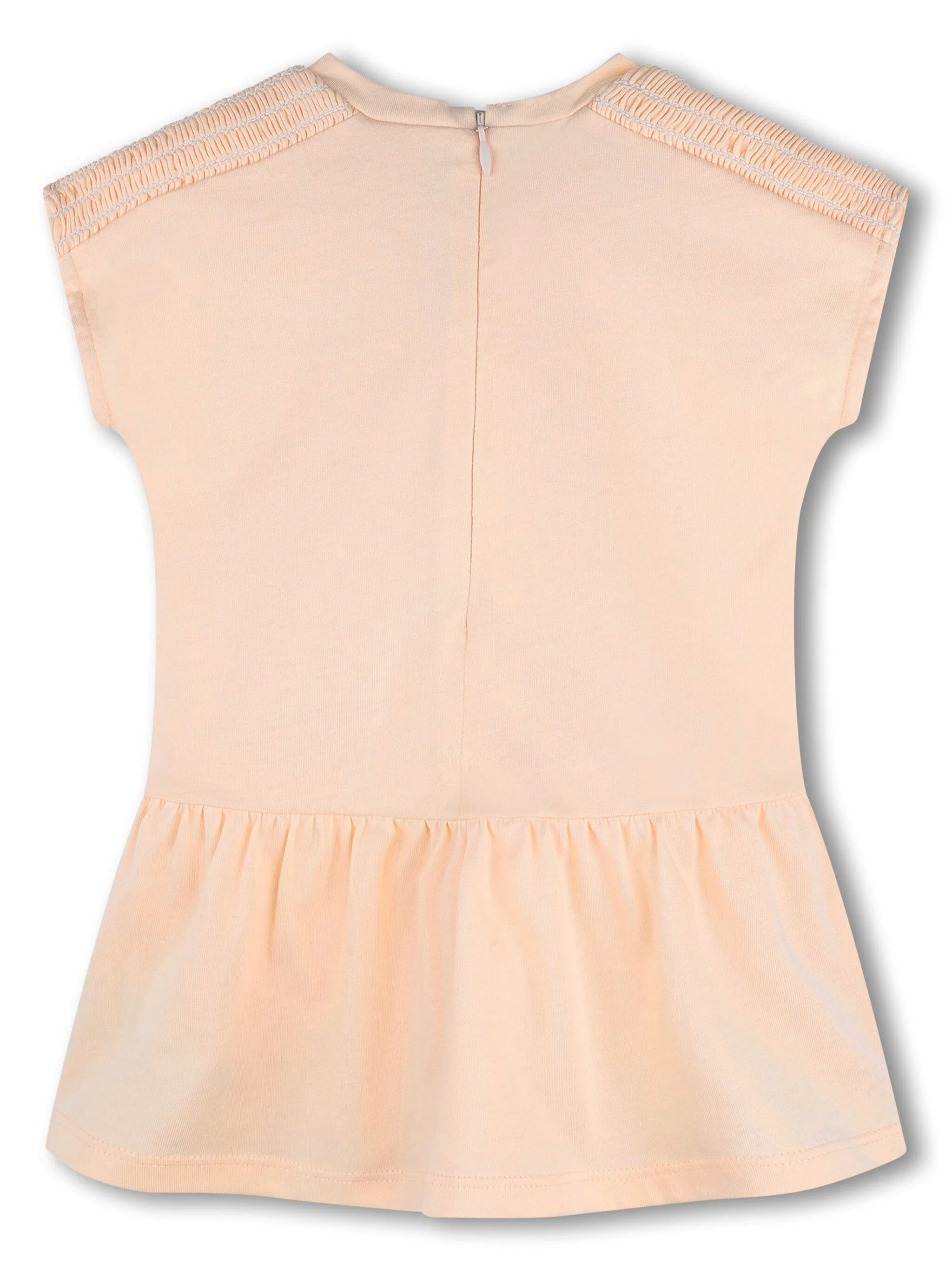 Платье из органического хлопка с вышитым логотипом Chloé Kids, розовый — фото 2
