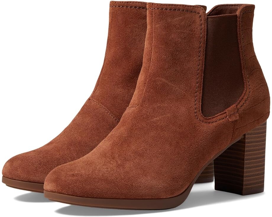 Ботинки женские Clarks Bayla Rose на каблуке, коричневый