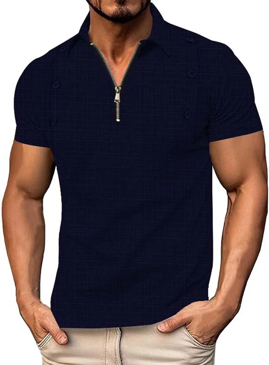 

Мужская футболка с воротником и коротким рукавом Slim Fit V-образный вырез