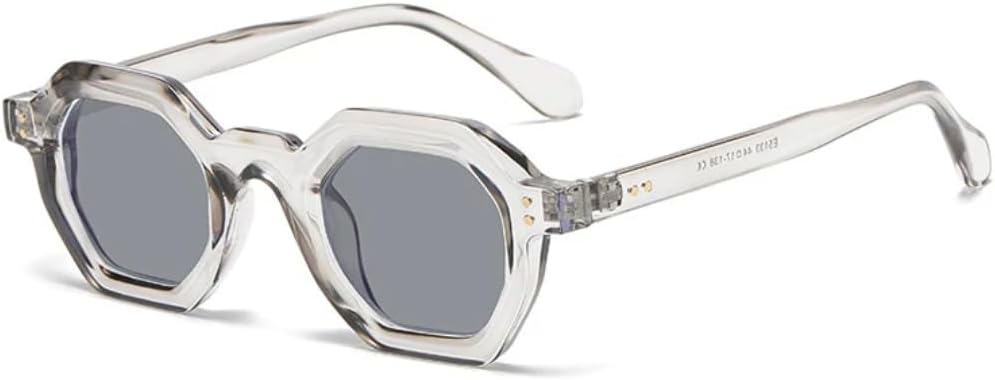 

Солнцезащитные очки для мужчин и женщин - защита UV400 - маленькая оправа с заклепками, линзы конфетных цветов, для занятий спортом на открытом воздухе и вождения DSVIGF, Grey Grey