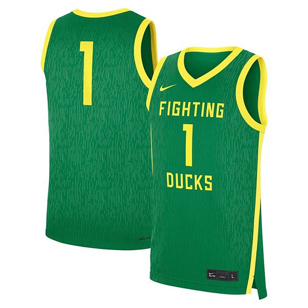 Мужская зеленая баскетбольная майка Oregon Ducks road replica Nike — фото 2