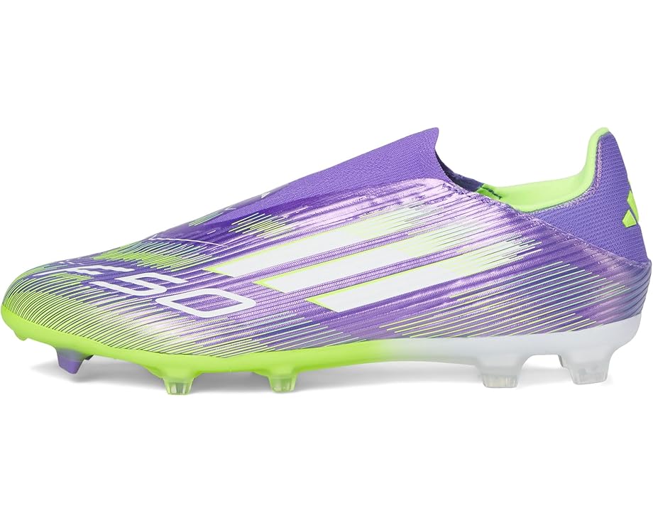 Кроссовки adidas F50 League Laceless Firm Ground Soccer Cleats, цвет Purple Rush/White/Lucid Lemon — фото 4