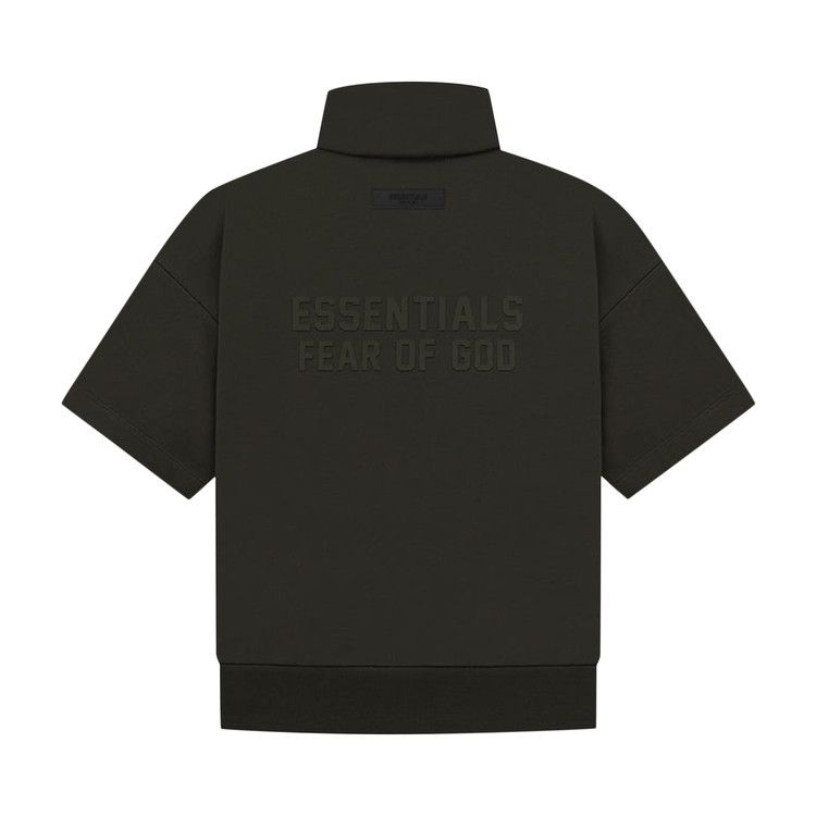 Толстовка Fear of God Essentials Kids Half Zip French Terry Mockneck, Off Black — фото 2