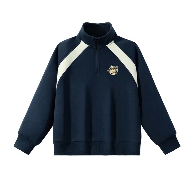Свитшот детский с полуоткрытым воротом PEAK Navy Blue