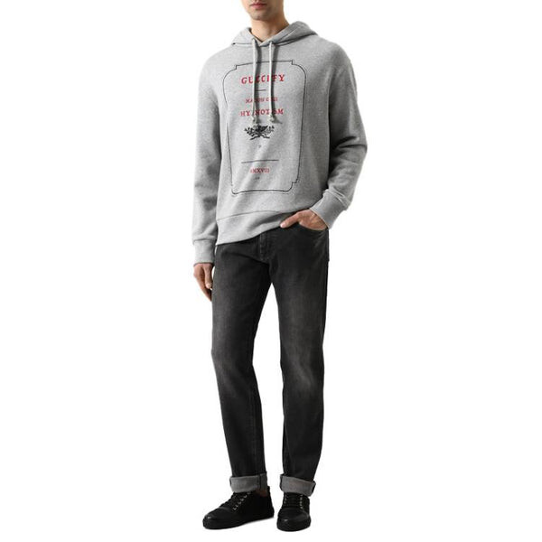 Толстовка hypnotism graphic hooded sweatshirt 'grey' Gucci, серый — фото 4