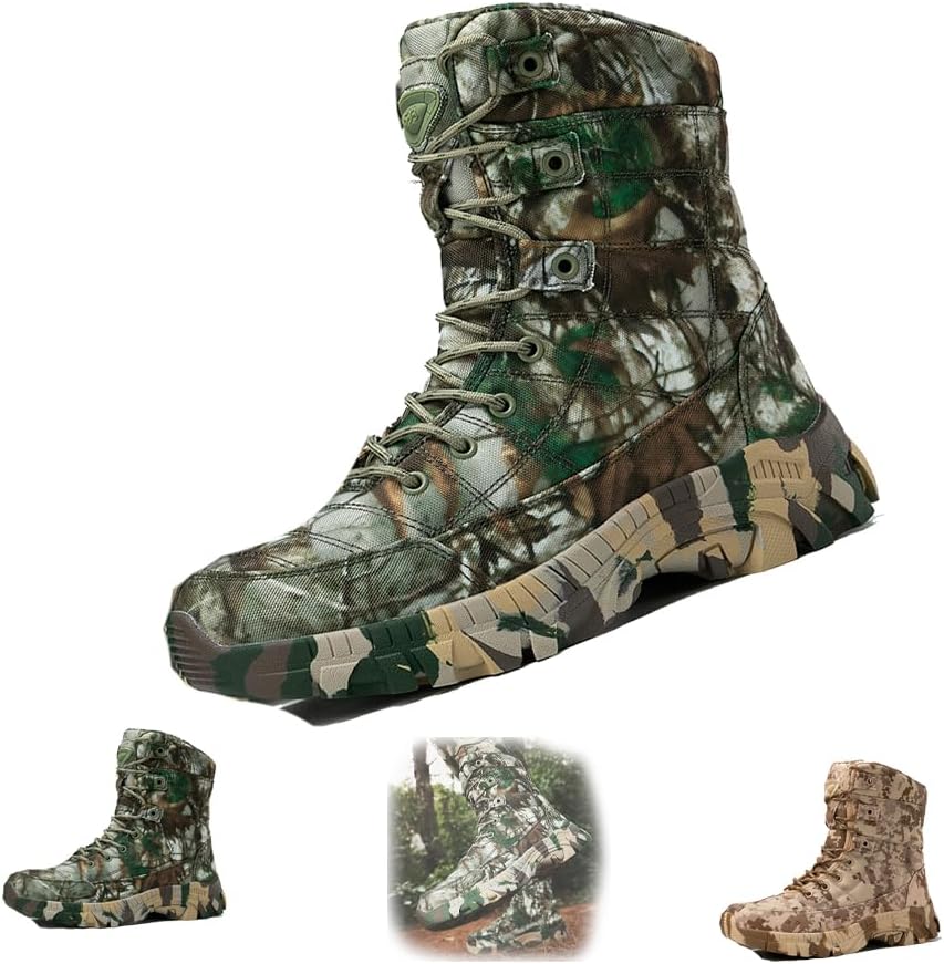 

Мужские водонепроницаемые ботинки, легкие, с нескользящей подошвой, для активного отдыха и походов, повседневные, дышащие, высокие тактические военные ботинки, ортопедическая обувь для ходьбы Generic, зеленый