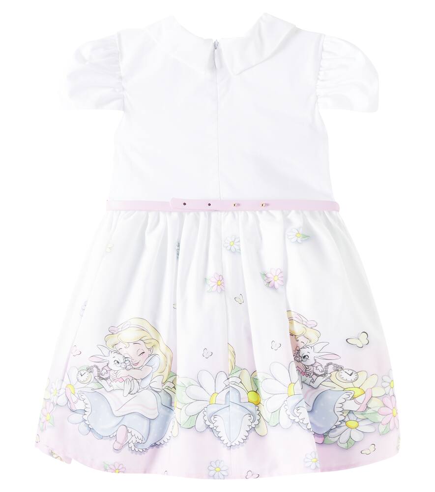 Платье Disney baby из хлопка с принтом Monnalisa, Bianco + Rosa Fairytale — фото 2