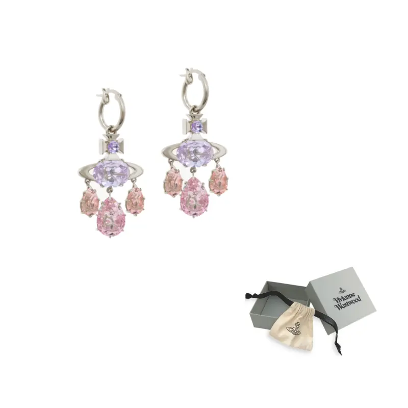 

Vivienne Westwood Серьги из латуни с кристаллами, женские, серебряные