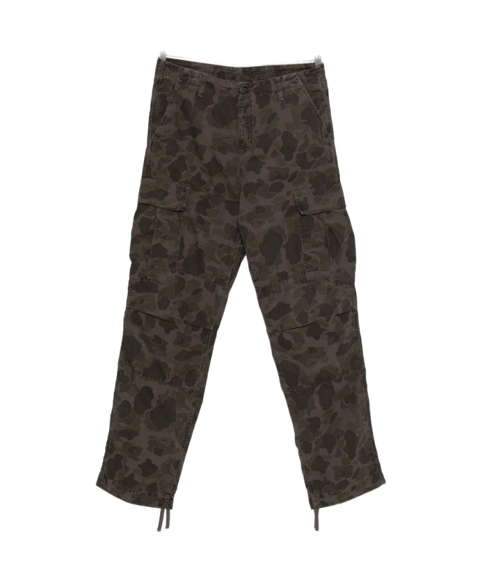 

Темно-Коричневые джинсы-карго с завязками и пуговицей. Carhartt Wip, зеленый