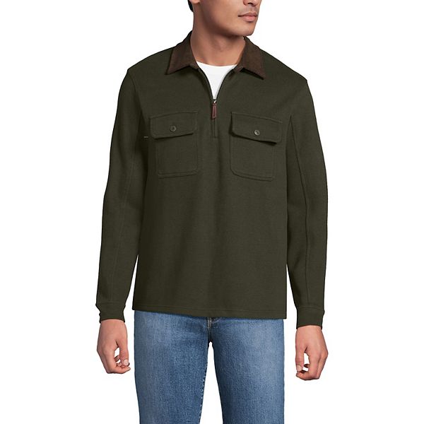 

Мужской свитер Bedford Rib с молнией на четверть Lands' End, Havana Brown