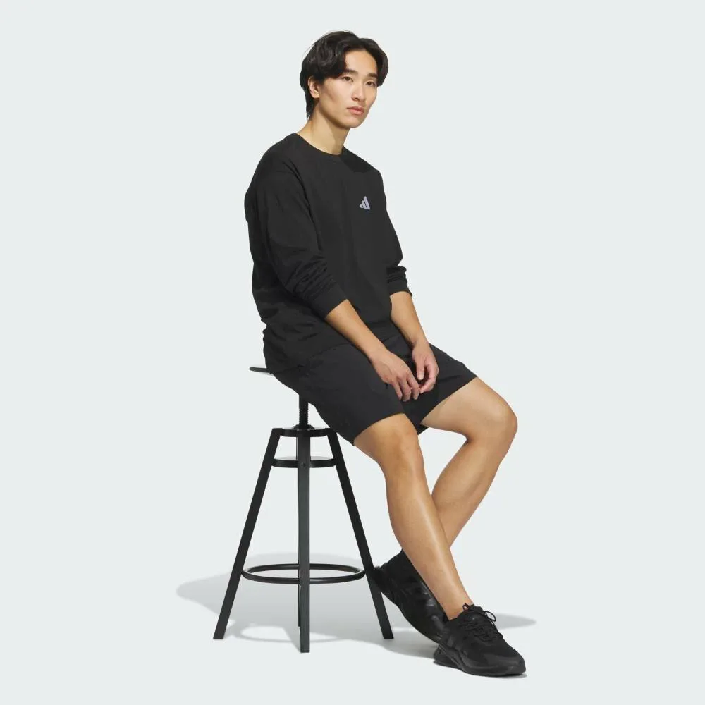 Футболка с длинным рукавом Essentials Plus свободного кроя с небольшим логотипом Adidas, black — фото 3
