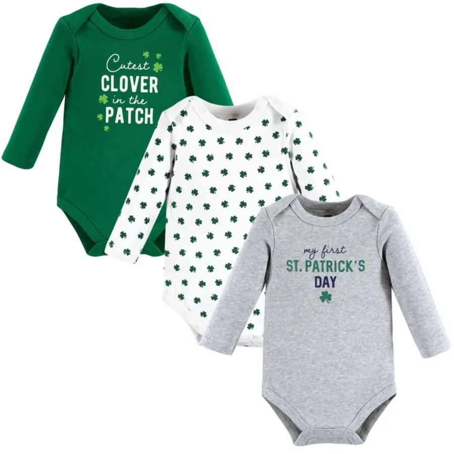 Хлопковые боди с длинными рукавами, комплект из 3 штук Hudson Baby, Cutest Clover