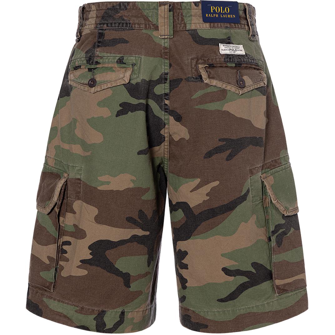 Камуфляжные хлопковые карго-шорты Polo Ralph Lauren, зеленые — фото 3
