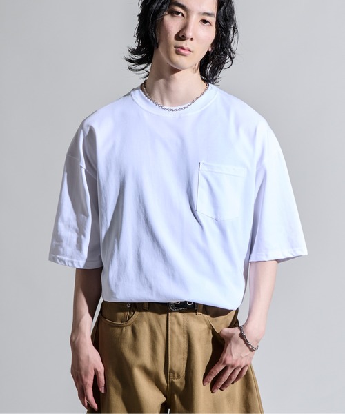 

Футболка трикотажная однотонная с широким силуэтом и карманом CALIFORNIA OUTFITTERS, белый