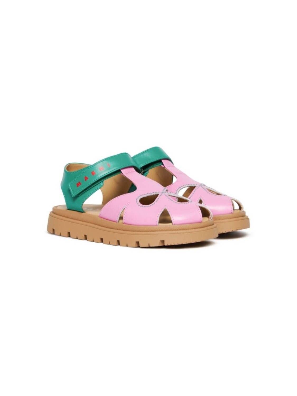

Сандалии в стиле колор-блок Marni Kids, розовый