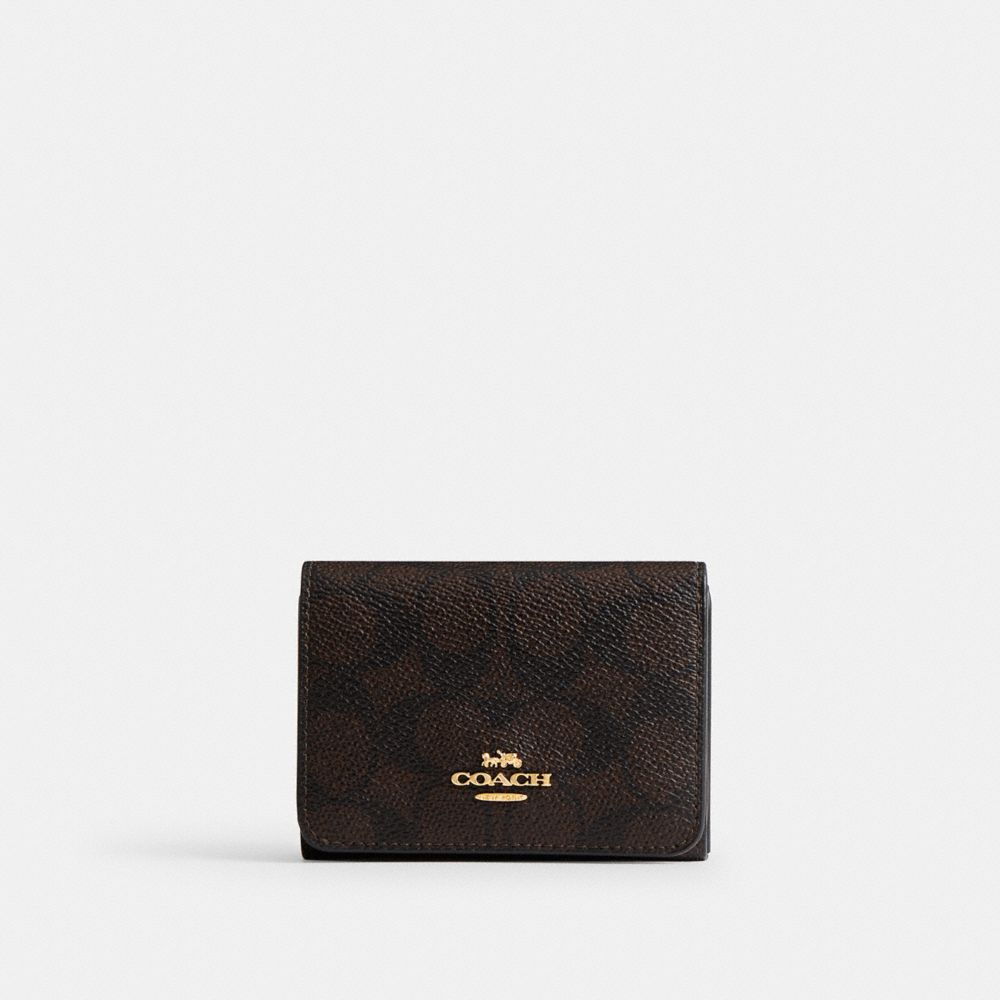 

Кошелек Coach Card Holder Wallet, цвет Gold/Walnut/Tan