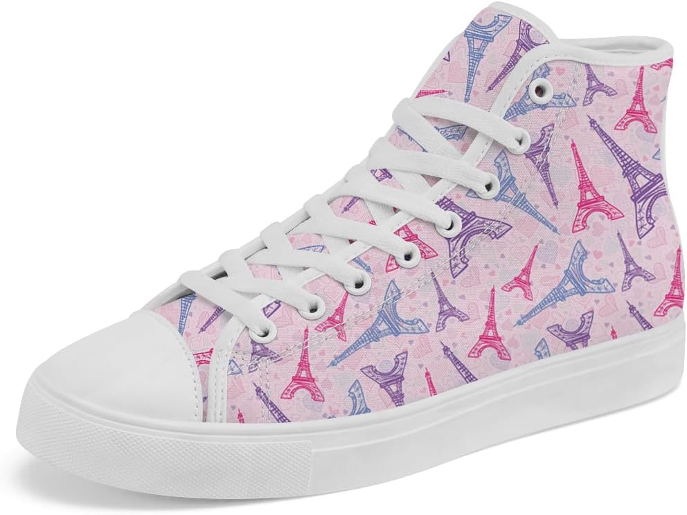 

Кеды на высокой подошве с Эйфелевой башней для женщин и мужчин Chebing, розовый