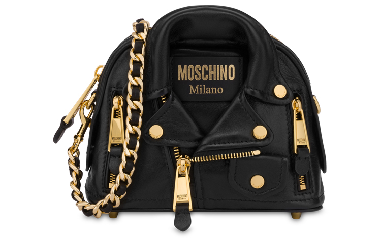 

Женская черная наплечная сумка из овчины MOSCHINO