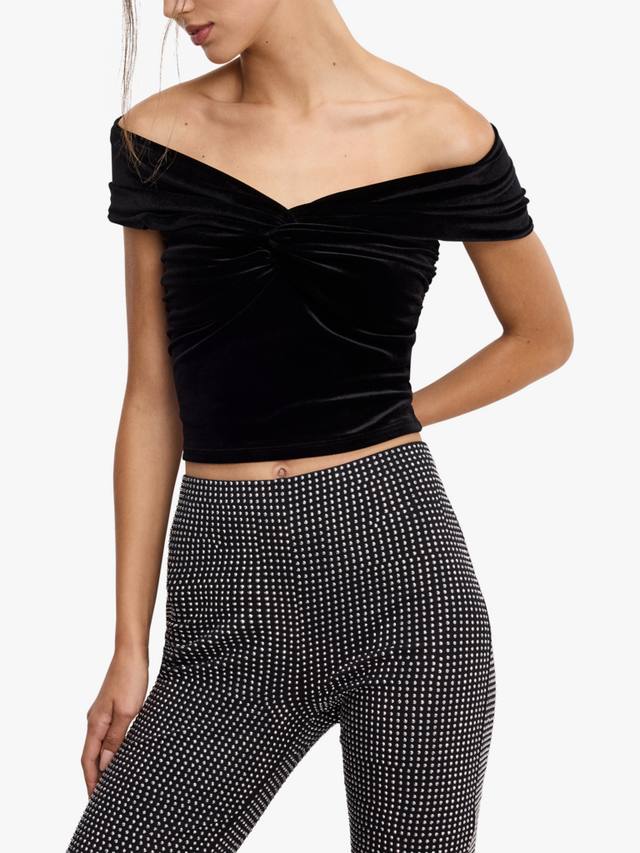 

Вельветовый топ-кроп без бретелей Good American