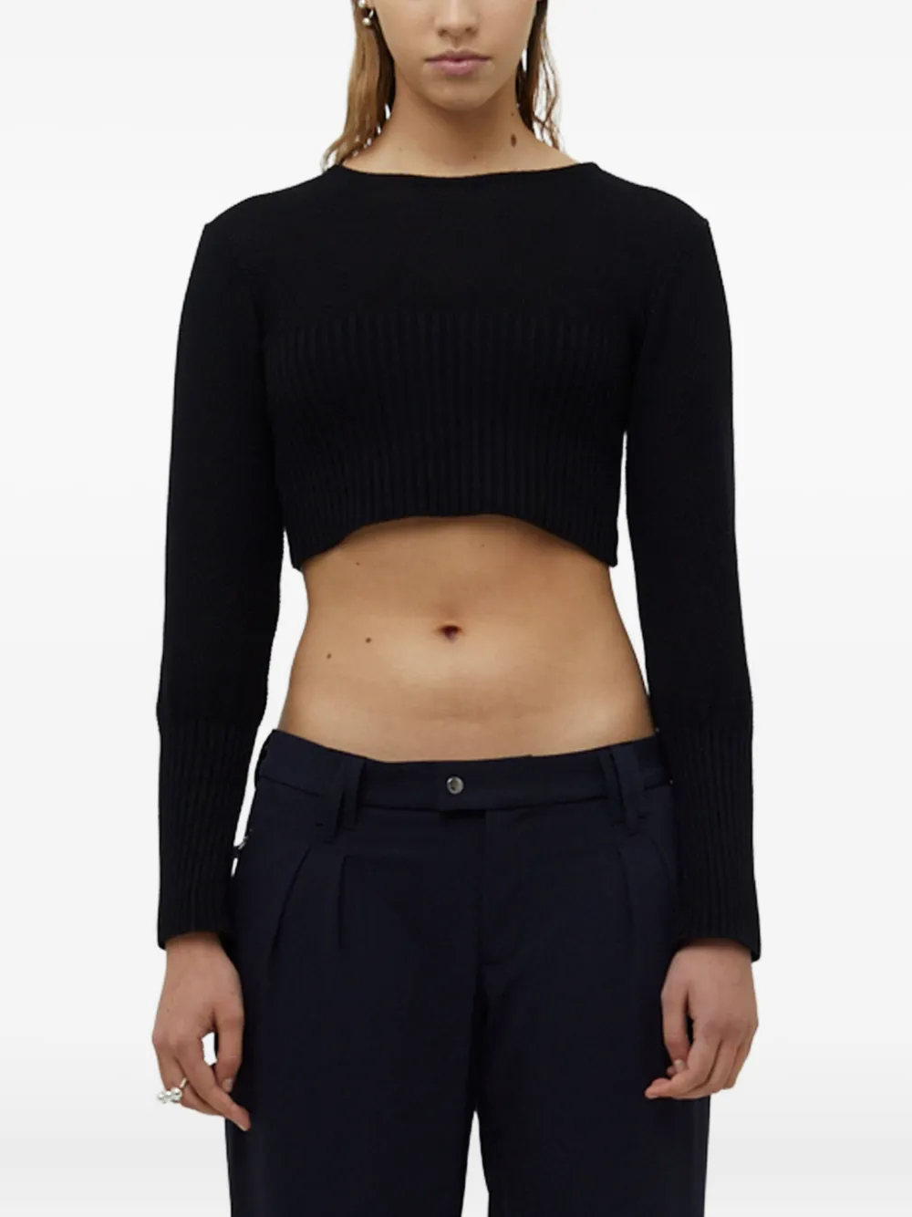 

Укороченный топ в рубчик Lilian Pacce Gloria Coelho, черный