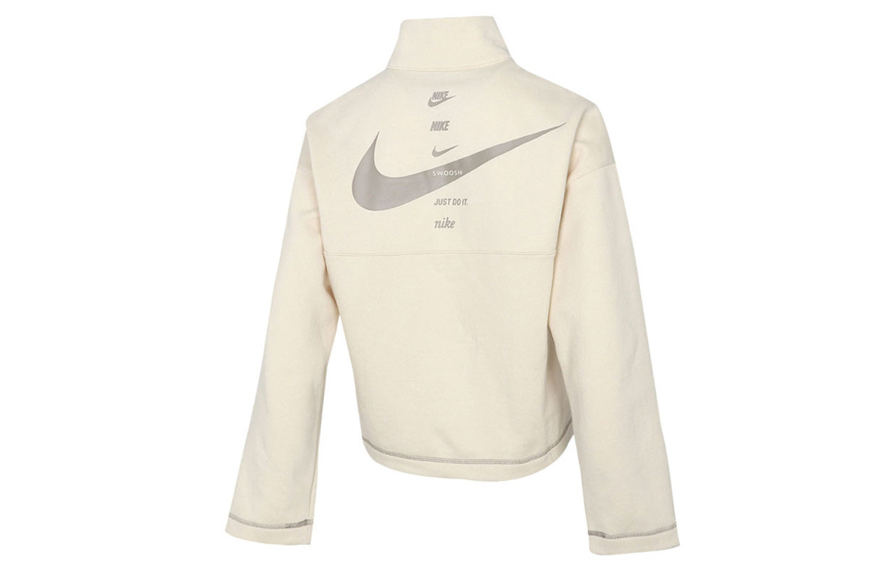 Топ (WMNS) AS W Nike Sportswear SWSH Top HZ FLC BB FOSSIL — фото 2