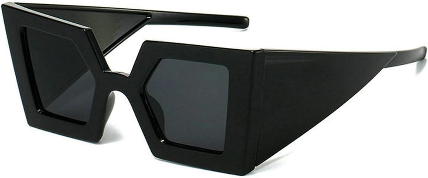 

Солнцезащитные очки COTIA 2026 «кошачий глаз» большого размера для женщин и мужчин, с необычной квадратной формой, в стиле Y2K, с широкими дужками, в стиле панк, Black