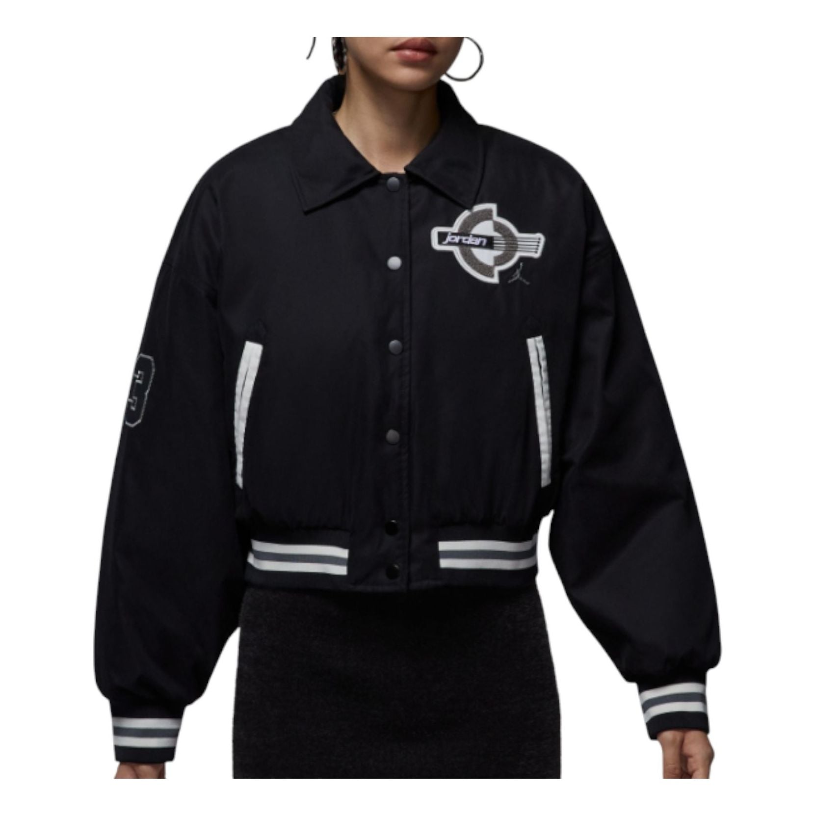 

Куртка (WMNS) Air Jordan Brooklyn Therma-Fit Varsity Jacket 'Black'