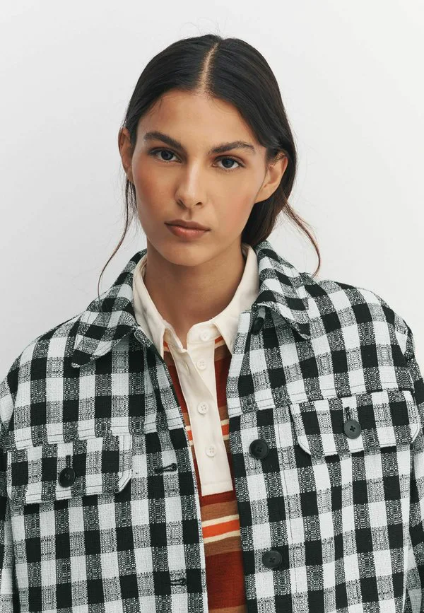 Летняя куртка-рубашка из букле Next, Navy White Gingham — фото 2
