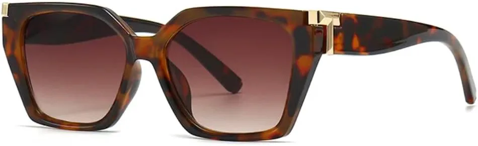 

Винтажные дизайнерские солнцезащитные очки класса люкс для женщин и мужчин, модные очки в крупной оправе в стиле панк, очки «кошачий глаз» SZVVBKK, Leopard Tea