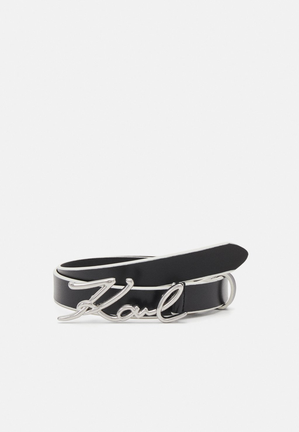 

Ремень Signature Belt KARL LAGERFELD, черный/белый