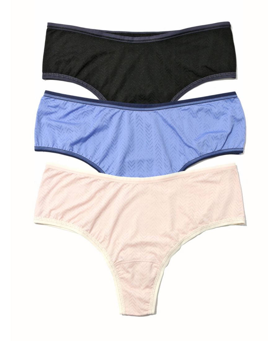 

Женские трусики-стринги Move Calm с высокой посадкой, комплект из 3 штук Hanky Panky, Black/Granite/Cool/Pearl