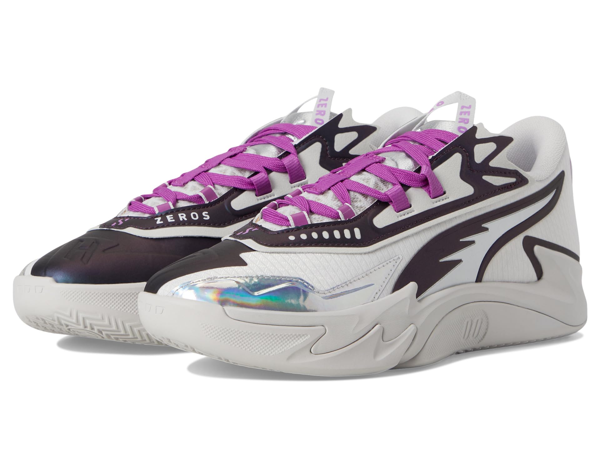 

Кроссовки PUMA Scoot Zeros II Basketball Shoes, цвет Feather Gray/Wild Berry