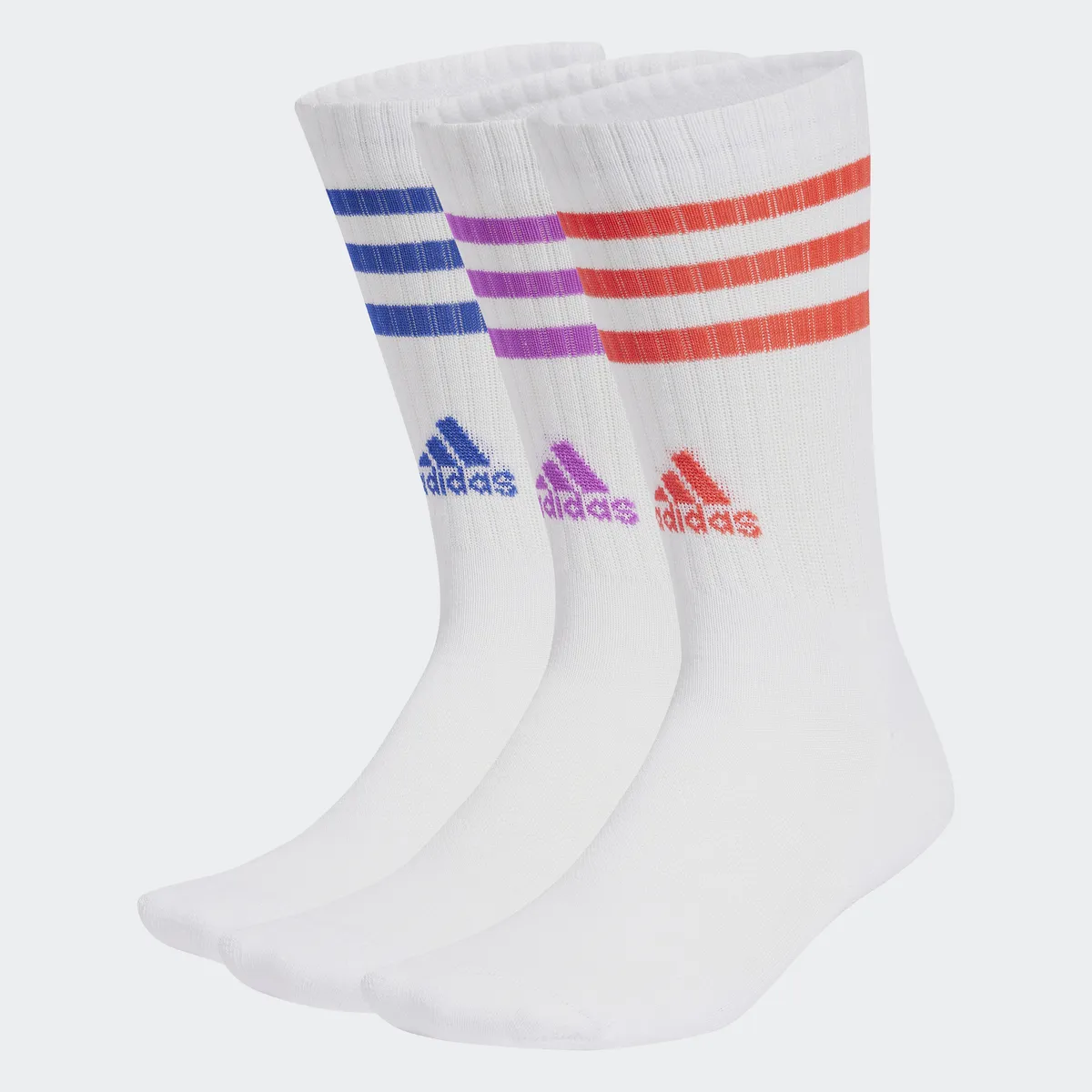 

Спортивные носки adidas Performance "3S C SPW CRW 3P" (3 пары), цвет White / Semi Lucid Blue / Purple Burst / Bright Red